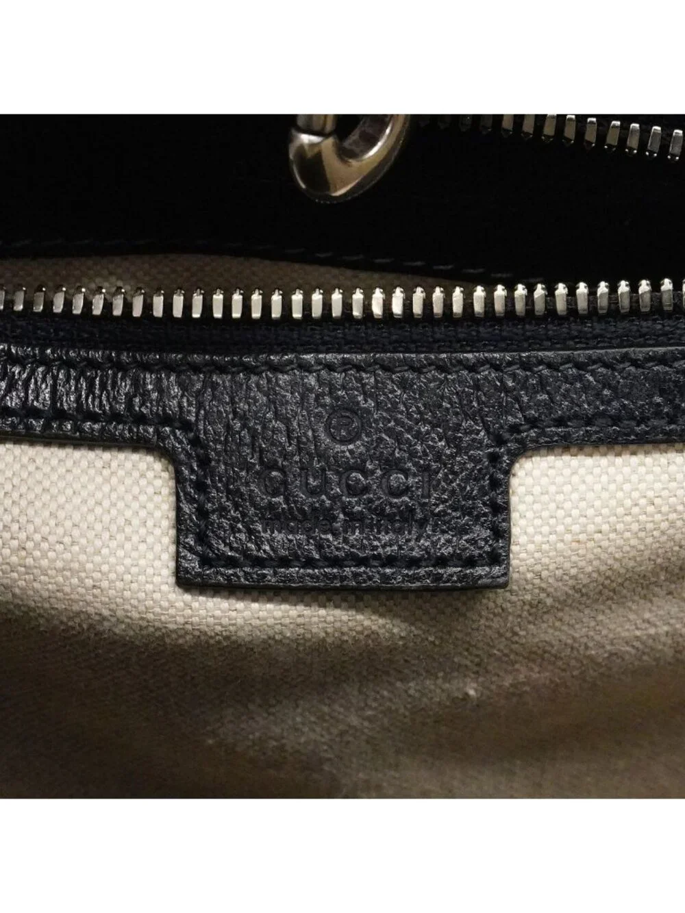Gucci Tote Ophidia Leather Navy Silver 2-Way
